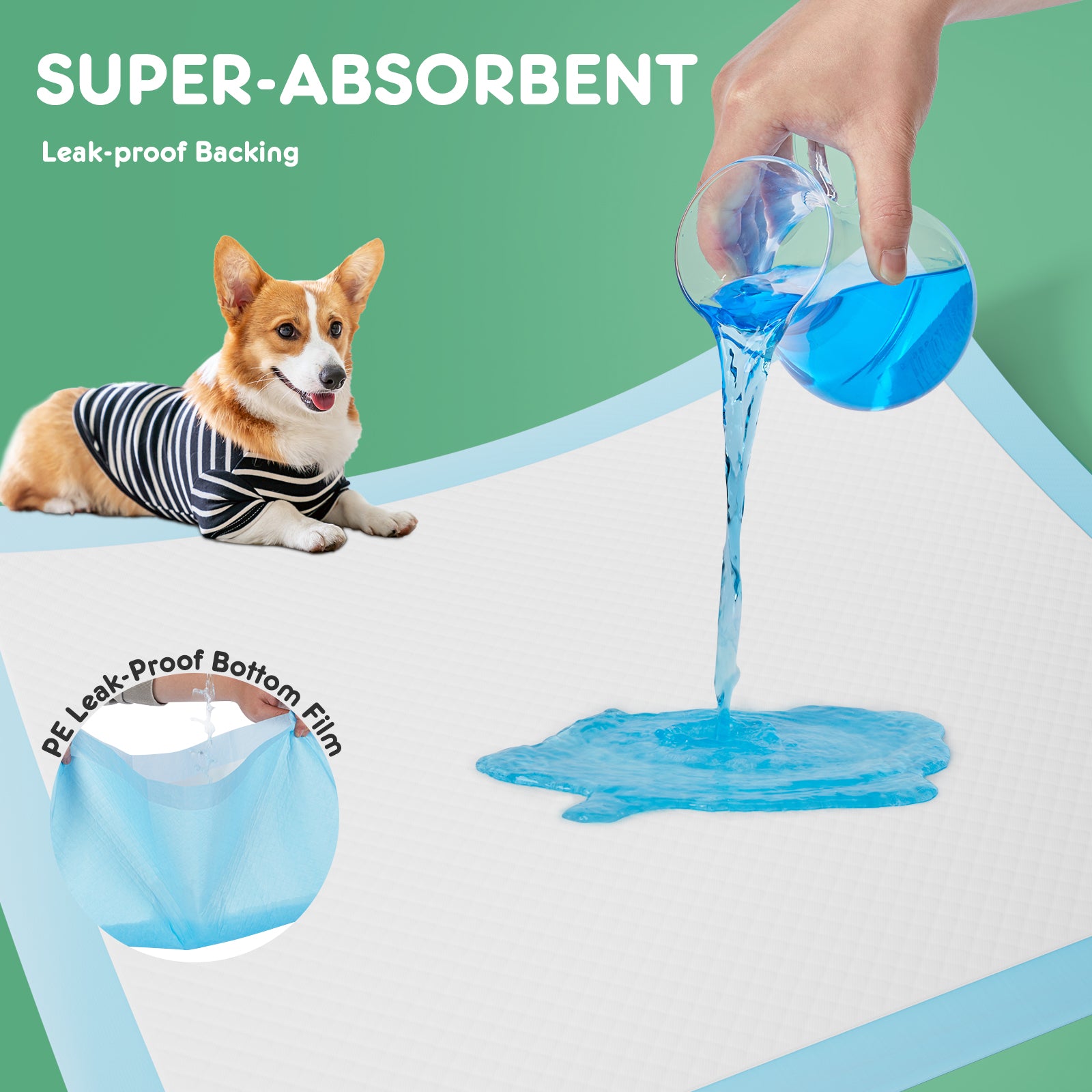 Super Absorbent Pet Training Pads – Disposable, Leak-Proof, Quick-Dry