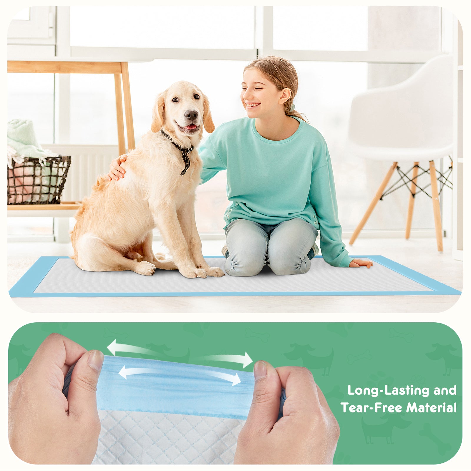 Super Absorbent Pet Training Pads – Disposable, Leak-Proof, Quick-Dry