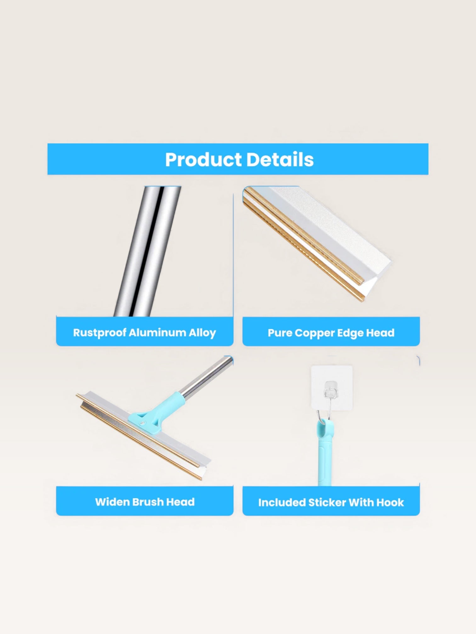 Pet Hair Removal Rake With Adjustable Telescopic Rod for Dogs and Cats