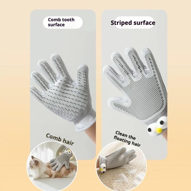 2-in-1 Pet Grooming Gloves & Brushes For Cats And Dogs