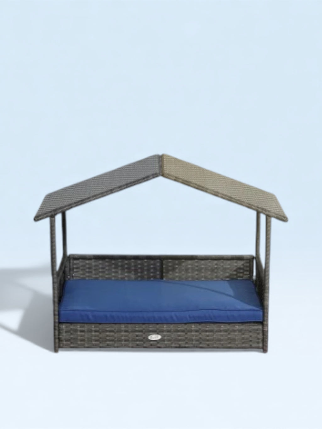 Outdoor Dog Bed with Canopy and Water-Resistant Cushion – Dark Blue