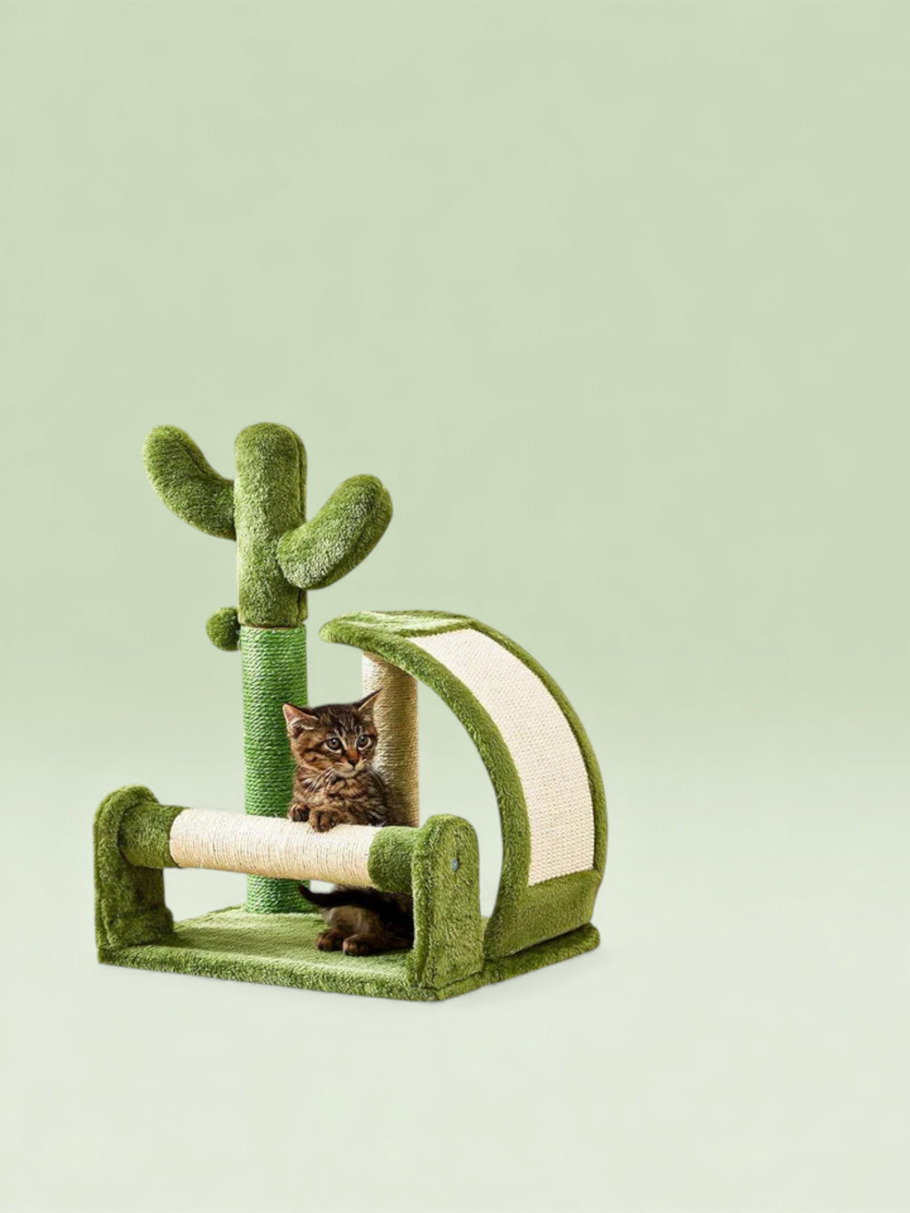 Cactus Shape Natural Sisal Rope Green Cat Scratching Post