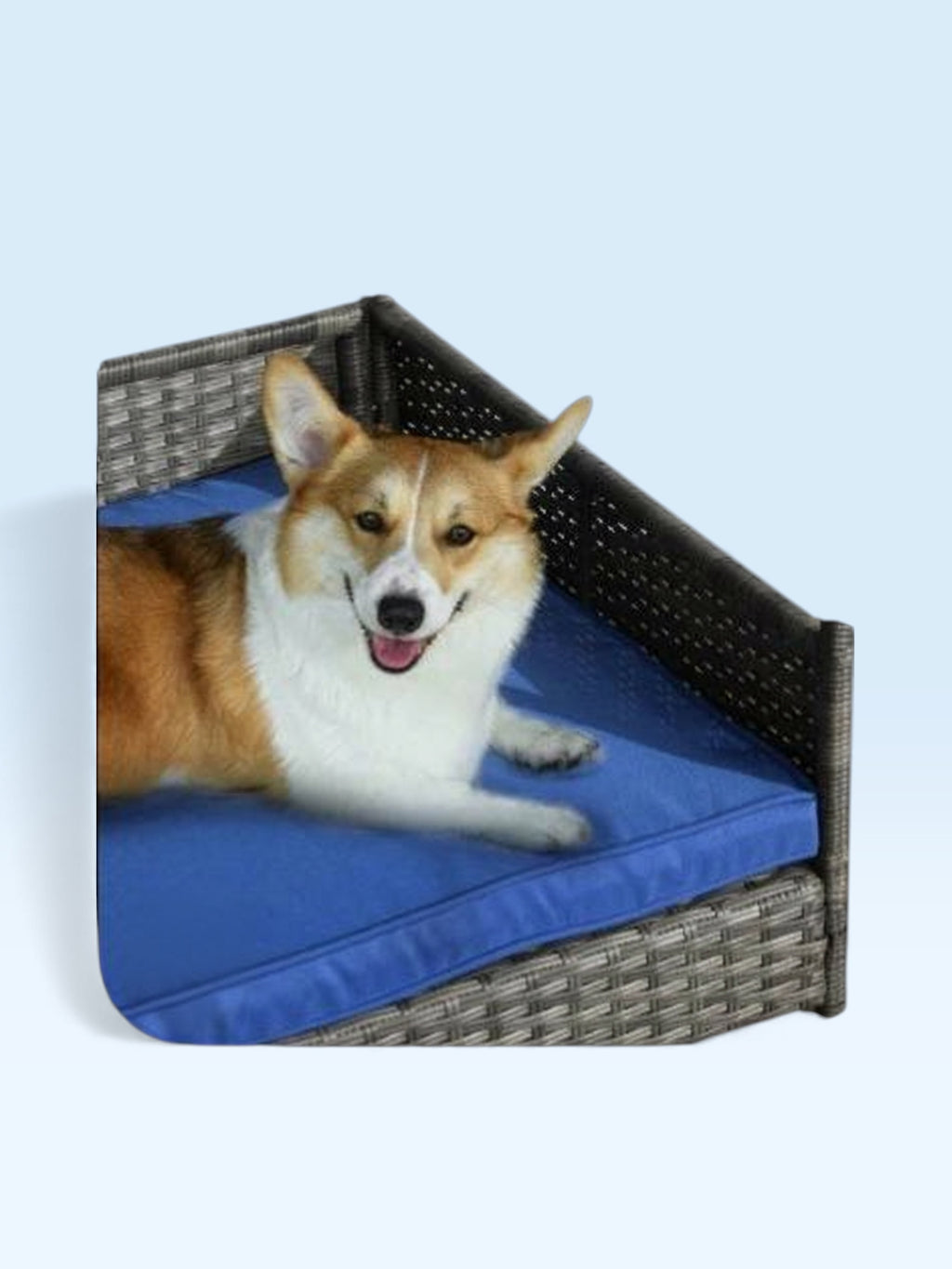 Outdoor Dog Bed with Canopy and Water-Resistant Cushion – Dark Blue
